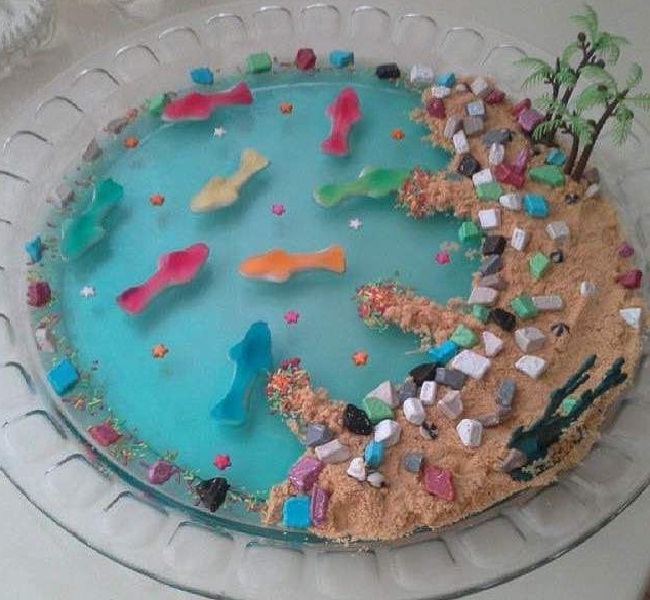 درست کردن ژله آکواریومی,ژله اکواریومی جدید,ژله آکواریومی در لیوان