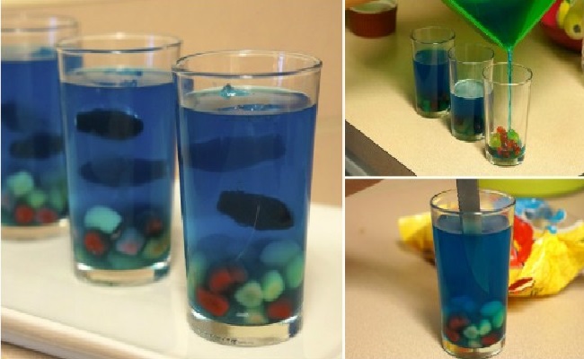 طرز تهیه ژله آکواریومی لیوانی,روش تهیه ژله آكواريومي مجلسي