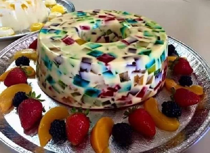 انواع دسر مجلسی + طرز تهیه دسر پاناکوتا با ژله خرده شیشه + ژله خرده شیشه با پاناکوتا