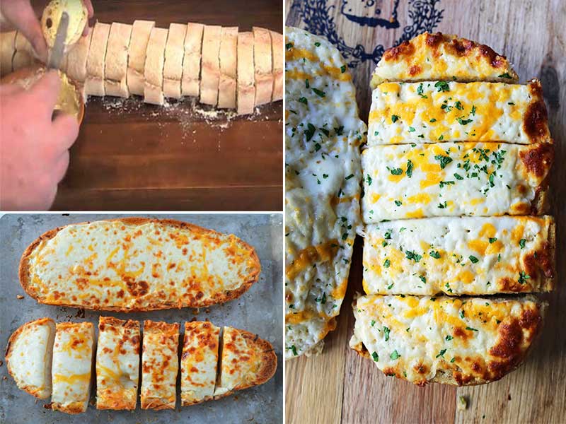 "طرز تهیه نان سیر با نان باگت" پنیری و ساده-با فر و بدون فر-رستورانی و حرفه ای-با عطر و طعم بسار خوشمزه