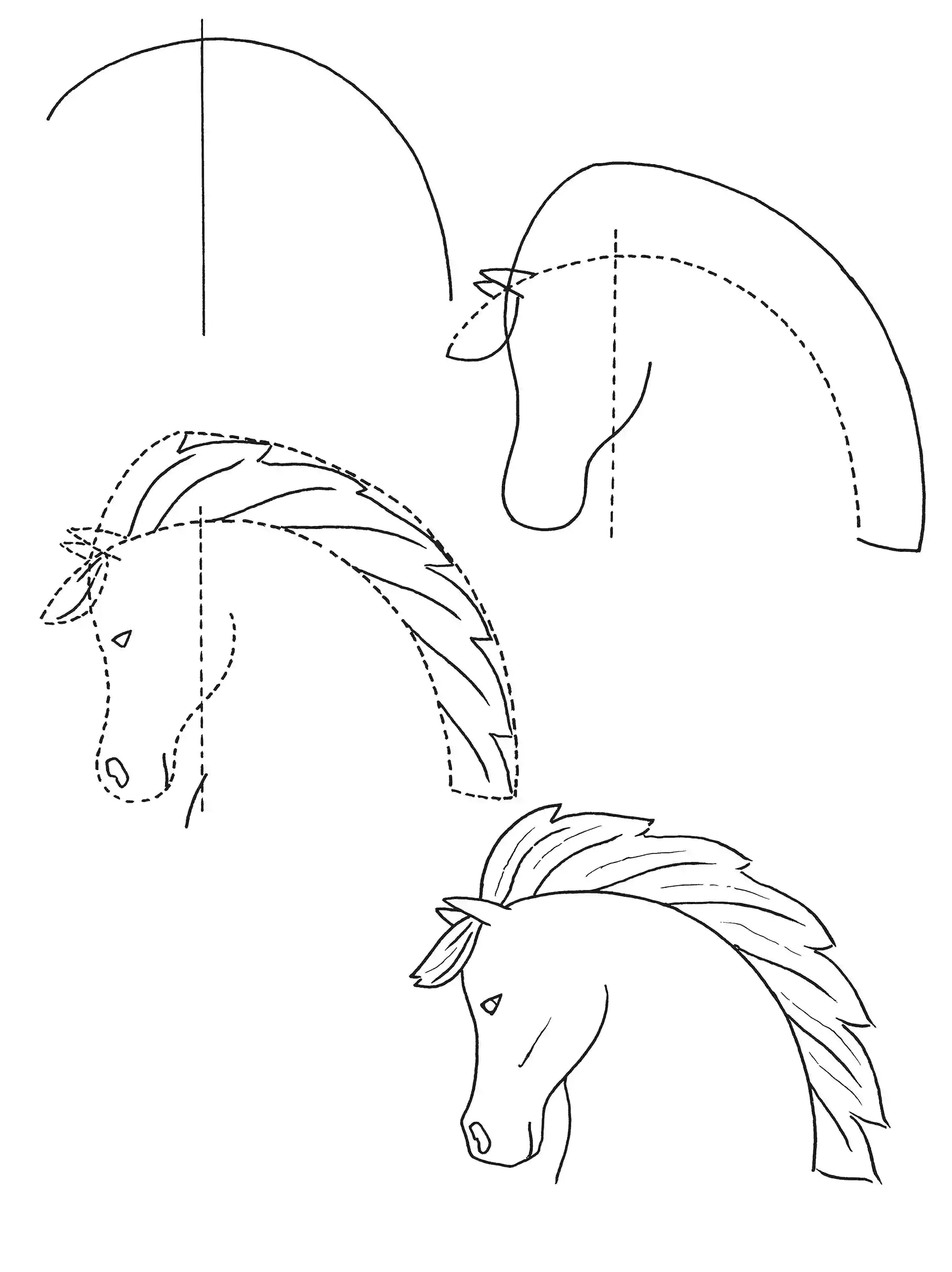 آموزش راحت و ساده نقاشی اسب-آموزش مرحله به مرحله نقاشی اسب به کودکان 9 ساله-آموزش تصویری نقاشی اسب به کودکان 7 سال