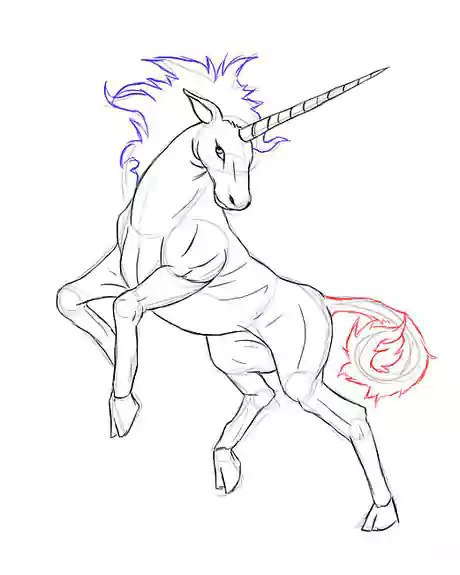 آموزش نقاشی اسب تک شاخ برای کودکان 6 ساله-آموزش نقاشي اسب با مداد برای کلاس اولی ها