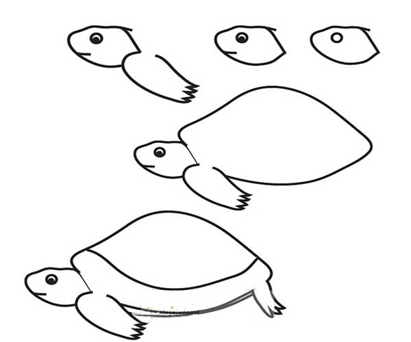 آموزش نقاشی لاک پشت برای کودکان 6 ساله-آموزش نقاشي لاک پشت بامزه فانتزی برای کلاس اولی ها