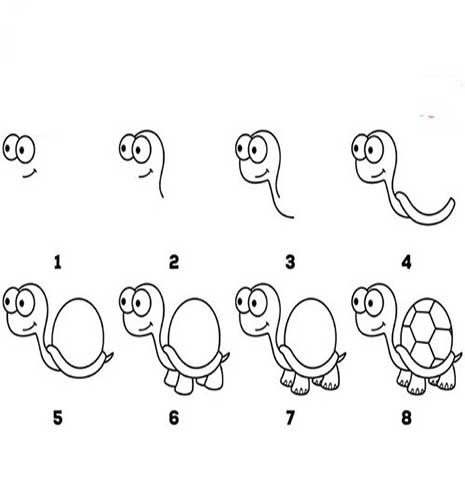 نقاشی لاک پشت-تصاویر برای نقاشی لاکپشت-آموزش نقاشی لاک پشت برای کودکان
