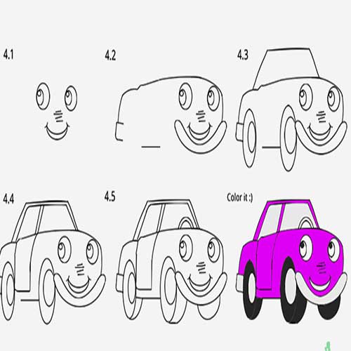 نقاشی ماشین راحت-نقاشی ماشین قدیمی-نقاشی ماشین پلیس
