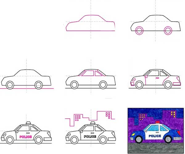 نقاشی ماشین جنگی-پلیس-نقاشی ماشین پلیس اسپرت قدیمی