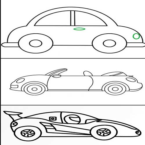 نقاشی ماشین راحت-آموزش نقاشی ماشین ایرانی-نقاشی ماشین مسابقه