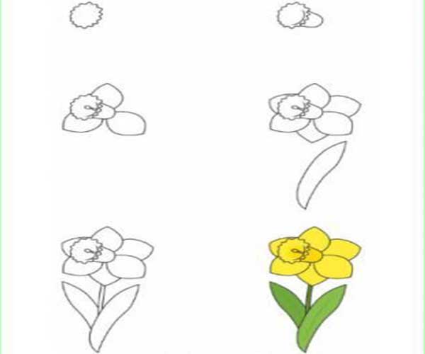 آموزش نقاشی گل برای کودکان-تصویری و مرحله به مرحله-برای انواع سنین آموزش نقاشی گل برای کودکان-تصویری و مرحله به مرحله-برای انواع سنین