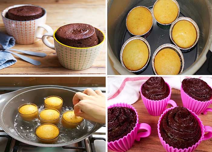 طرز تهیه "کیک فنجانی" برای 10 نفر بدون فر در قابلمه-ساده-شکلاتی-اسفنجی با پف زیاد