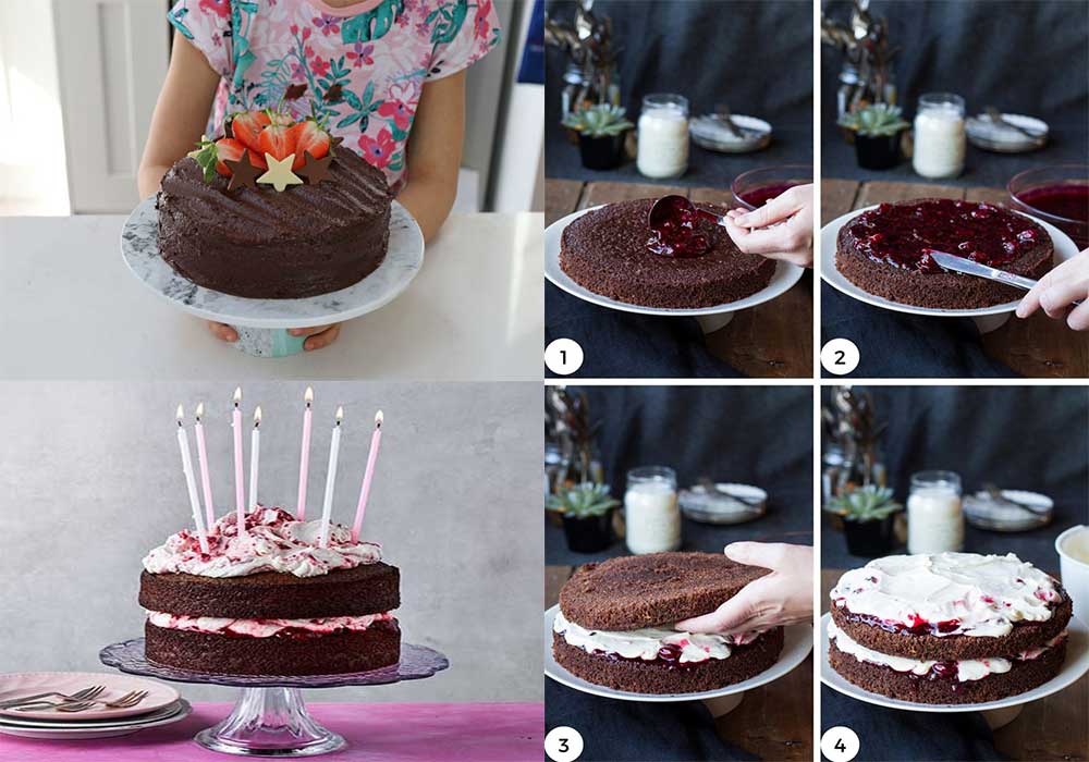 طرز تهیه کیک شکلاتی اسفنجی پایه برای خامه کشی انواع کیک تولد و کیک عروسی