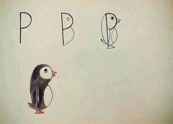 آموزش راحت و ساده نقاشی-آموزش کشیدن نقاشی با حروف انگلیسی به کودکان و نوجوانان