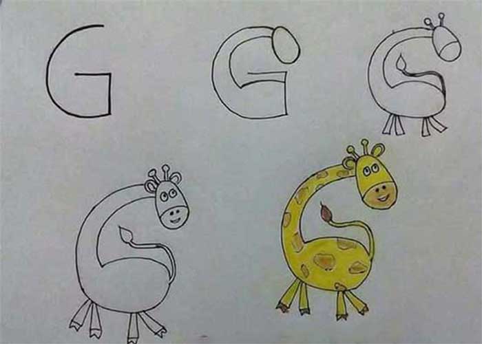 آموزش مرحله به مرحله "نقاشی با حروف انگلیسی"-از حرف f تا q-ایده نقاشی و رنگ آمیزی