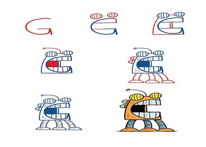 آموزش حروف انگلیسی برای کودکان با حرف g-نقاشی حروف انگلیسی-آموزش الفبای انگلیسی برای کودکان