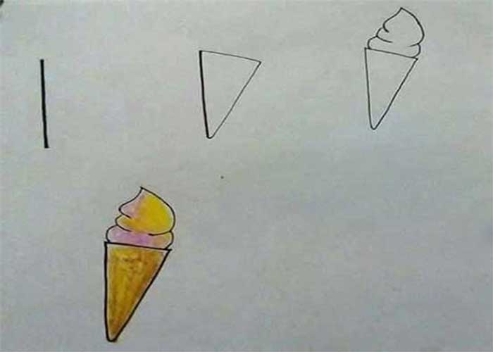 آموزش نقاشی بستنی با حروف انگلیسی-آموزش مرحله به مرحله نقاشی حروف انگلیسی کودکانه با حرف i