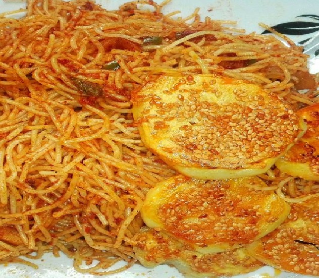 ماکارونی،ماکارونی با ته دیگ،ته دیگ سیب زمینی کنجدی