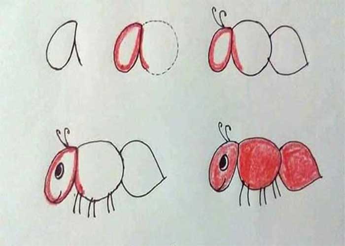 نقاشی حروف انگلیسی فانتزی-آموزش کشیدن نقاشی با حروف انگلیسی a