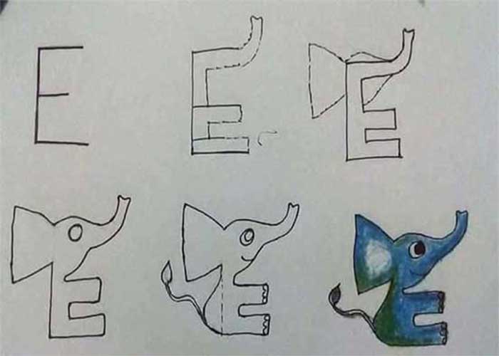 آموزش نقاشی فیل برای کودکان-نقاشی فیل-نقاشی فیل برای بچه های کلاس چهارم-نقاشی فیل برای کودکان زیر 10 سال