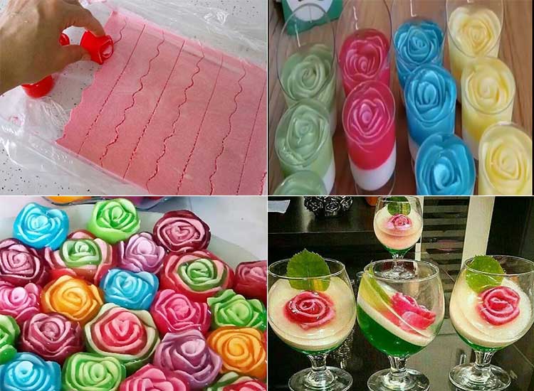 ژله بستنی-طرز تهیه ژله رولی به شکل گل رز-فوت و فن مهم رول کردن ژله
