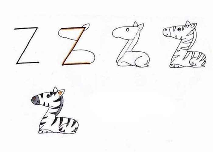 نقاشی انگلیسی کودکان-آموزش نقاشی برای کودکان 3 ساله-نقاشی حروف انگلیسی فانتزی-نقاشی انگلیسی دخترانه