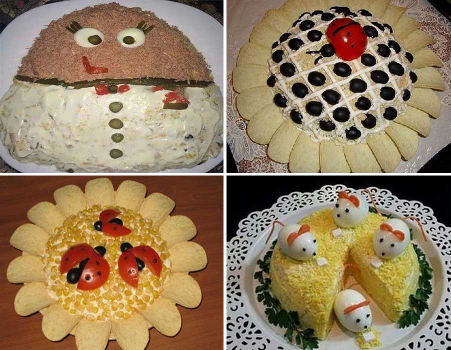 جدیدترین عکس های تزیین سالاد الویه ساده برای مدرسه با گوجه و خیارشور-مدل ساده و مجلسی و ایده تزیین الویه برای تولد