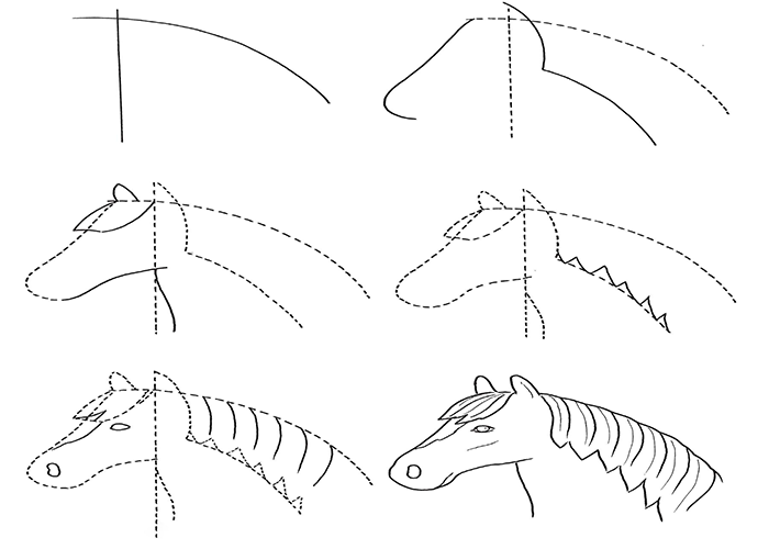 آموزش نقاشی اسب برای کودکان ۸ساله-نقاشی کودکانه ساده-آموزش نقاشی اسب سواری-نقاشی اسب-نقاشی سر اسب ساده