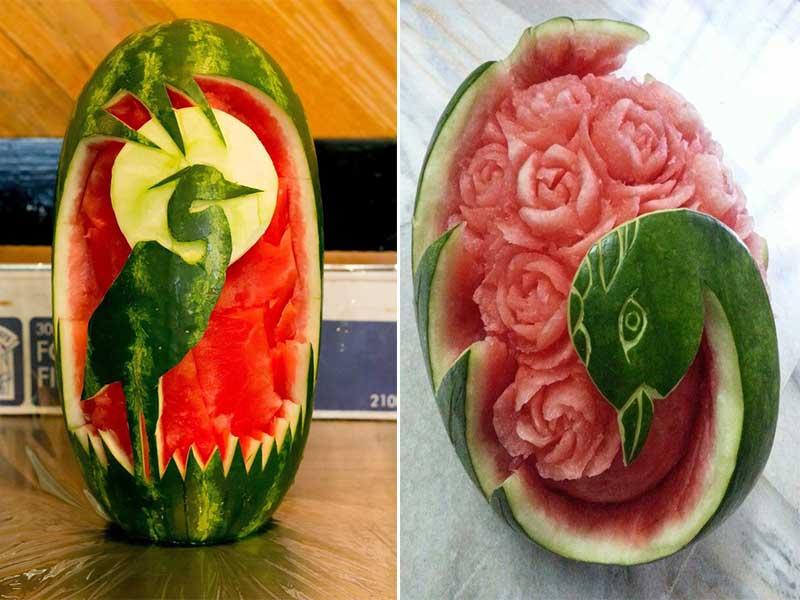 عکس تزیین میوه و هندوانه شب چله-میوه آرایی شب یلدایی