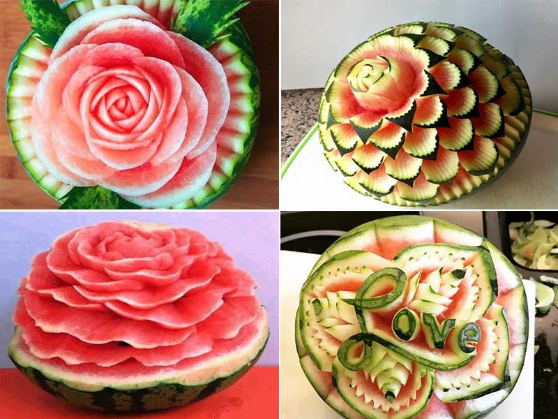 مدل های تزئین هندوانه شب یلدا-ایده تزیین میوه و هندوانه شب یلدا-عکس از زیباترین مدل تزیین هندوانه