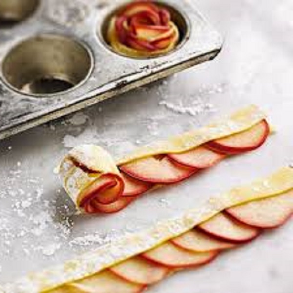 " طرز تهیه تارت سیب به شکل گل رز با تصاویر" بسیار راحت و خوشمزه و مجلسی