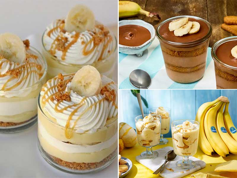 فیلم طرز تهیه دسر یخچالی با بیسکویت پتی بور و موز و پودینگ وانیلی با ژله-دسر ساده با شیر و بیسکویت