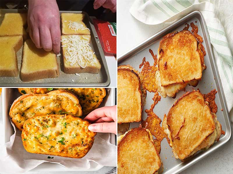 "طرز تهیه نان سیر پنیری و ساده" با نان تست-با فر و بدون فر-خوشمزه و خوش عطر+فوت و فن مهم