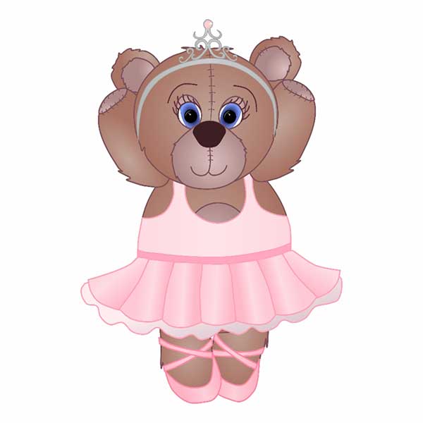 نقاشی خرس کودکانه و انواع رنگ آمیزی خرس دخترانه با لباس صورتی