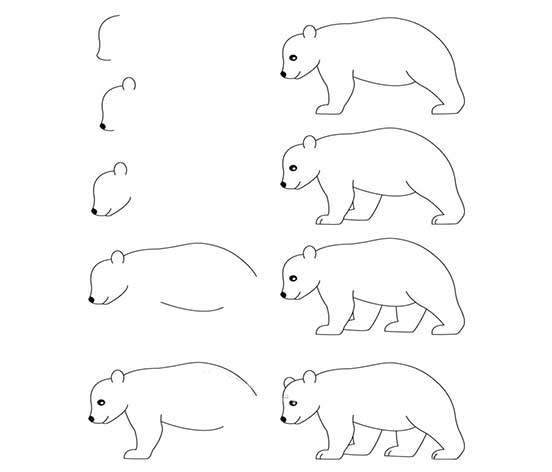نقاشی خرس ساده-نقاشی خرس در جنگل-نقاشی خرس قهوه ای