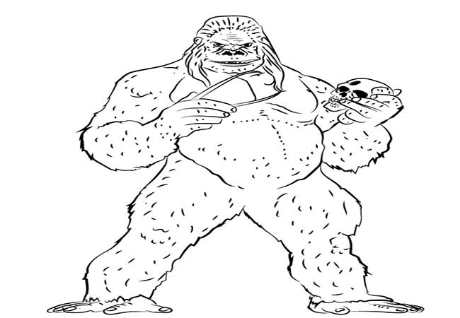 آموزش نقاشی کودکانه میمون بی ادب-روی درخت-شامپانزه-گوریل بزرگ و خشمگین