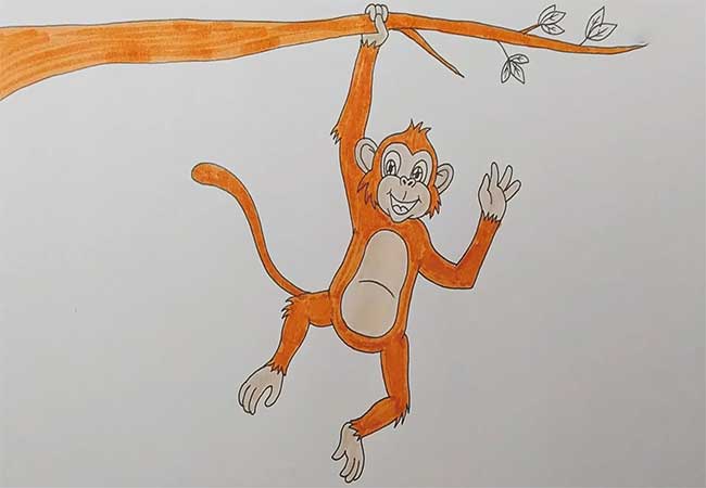 نقاشی کارتونی میمون-طراحی چهره میمون کارتونی-عکس سر یک میمون