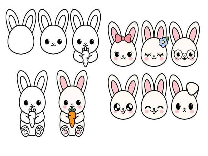 نقاشی خرگوش برای کلاس دوم-نقاشی خرگوش با مداد رنگی