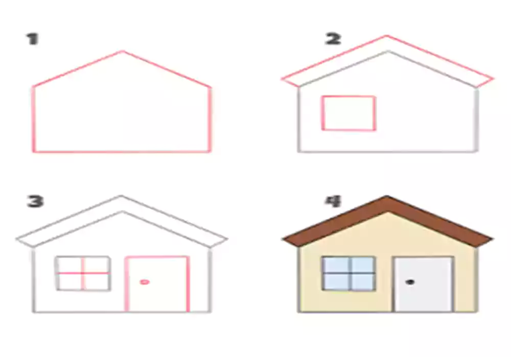 چطور به کودکان و بچه ها کشیدن نقاشی خونه رو آموزش بدیم-آموزش نقاشی خانه با راحت ترین و ساده ترین روش به انواع سنین کودکان