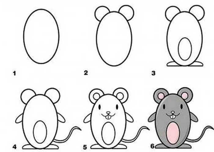 نقاشی موش فانتزی-نقاشی موش بامزه و شیطون-نقاشی موش برای کلاس اول-نقاشی موش با عدد