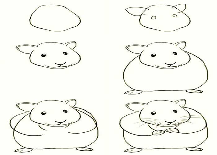 نقاشی موش به صورت مرحله به مرحله-آموزش تصویری نقاشی موش-آموزش نقاشی کودکانه