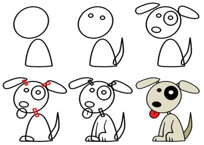 نقاشی سگ بامزه ساده-نقاشی سگ بامزه-نقاشی سگ فانتزی-نقاشی سگ با دست