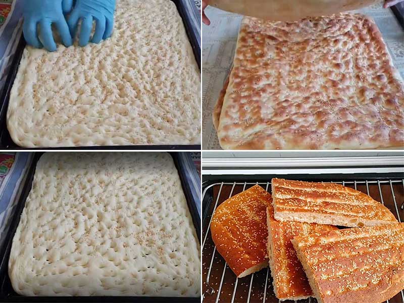 نان روغنی ساده-محلی-طرز تهیه نان روغنی کرمانشاهی-تبریز-افغانی-نان صبحانه