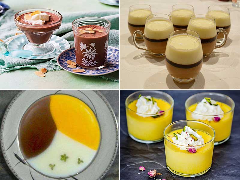 طرز تهیه فرنی قالب شکلاتی با آرد برنج برای 4 نفر-طرز تهیه فرنی قالبی زعفرانی برای 4 نفر