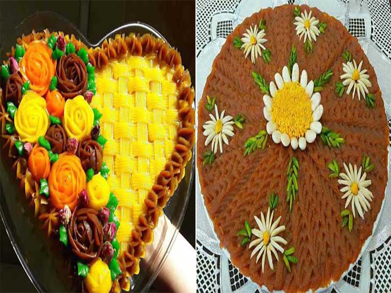 حلوا زعفرانی ساده-طرز تهیه حلوا زعفرانی با پیمانه برای 50 تا 100 نفر