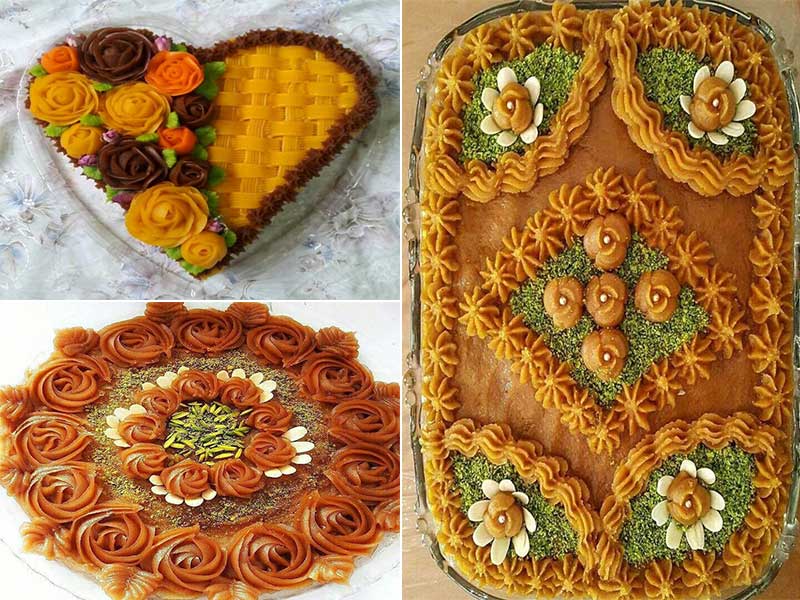 آموزش مرحله به مرحله و طرز تهیه حلوای شیر زعفرانی مجلسی کشدار با آرد گندم برای 2 نفر