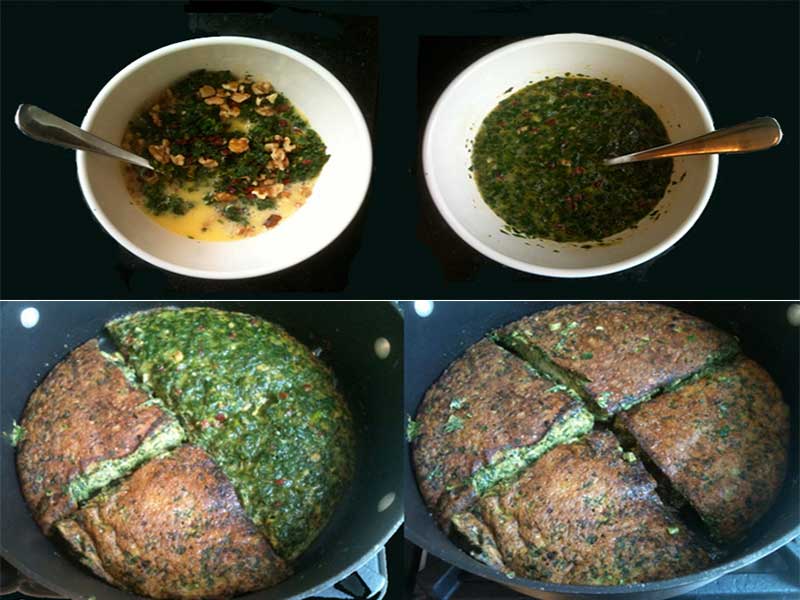 طرز تهیه کوکو سبزی مجلسی با زرشک-طرز تهیه کوکو سبزی تصویری