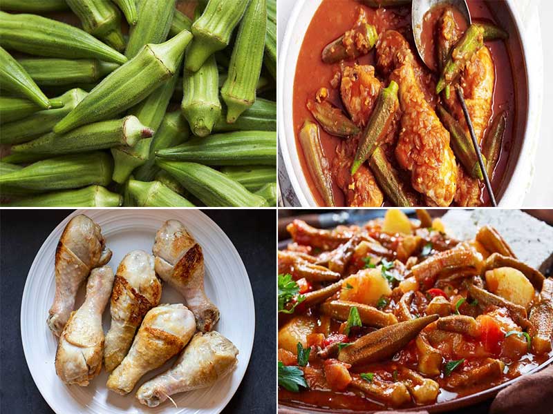 "طرز تهیه خورش بامیه با مرغ" مجلسی و بسیار خوشمزه-بسیار ساده و راحت + کلی فوت و فن مهم