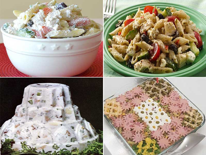 طرز تهیه "سالاد ماکارونی با مرغ" برای 8 تا 10 نفر-"پاستا مرغ" رستورانی و فست فودی-عکس تزیین