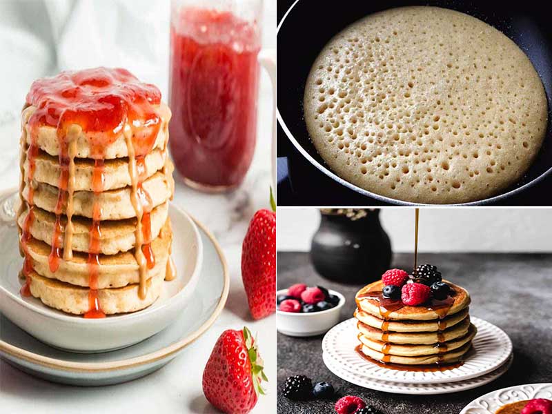 طرز تهیه پنکیک بدون شیر برای 4 نفر-طرز تهیه پنکیک بدون شیر با ماست برای 4 نفر