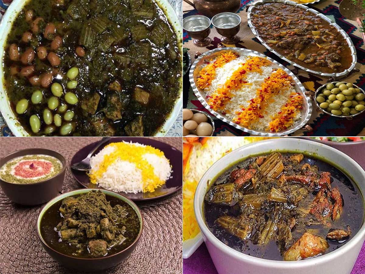 طرز تهیه "خورش کرفس با لوبیا"-با مرغ و گوشت برای 6 تا 8 نفر-غلیظ و لعابدار