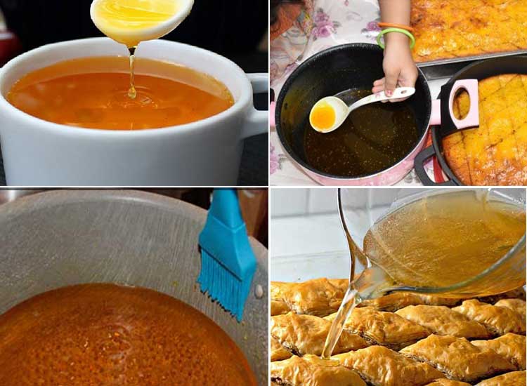 طرز تهیه و دستور شربت باقلوا استانبولی با قوام-علت خمیر شدن باقلوا