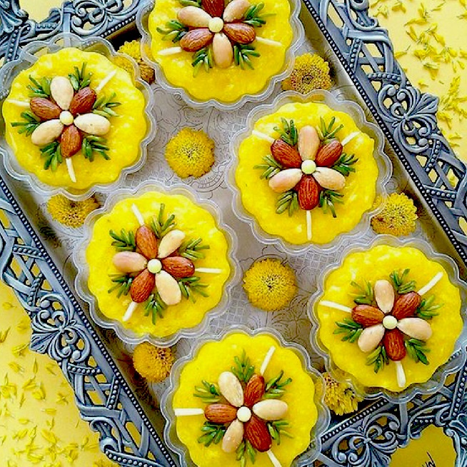 جدیدترین مدل های تزیین شله زرد,ایده های جالب تزیین شله زرد نذری,تزیین شله زرد 2